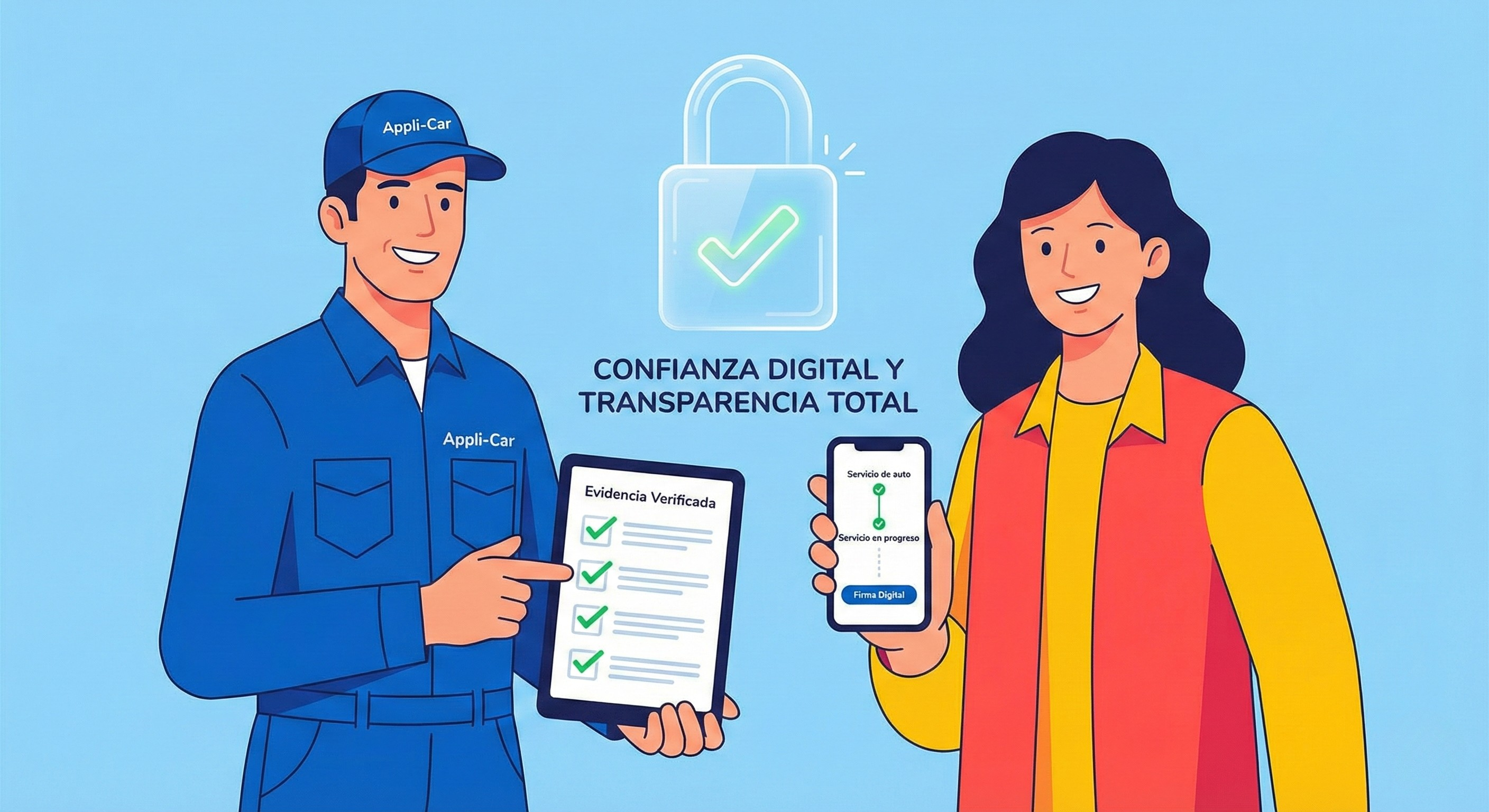 Portal de cliente Appli-Car demostrando transparencia y aprobación de presupuestos en la reparación del vehículo